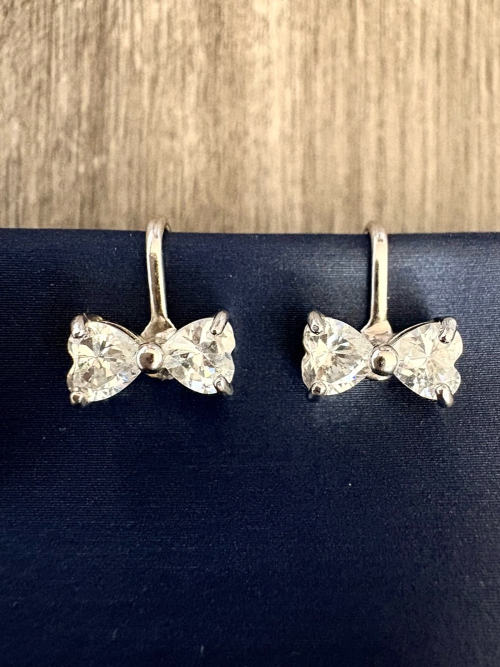 Bow CZ Clip Earrings